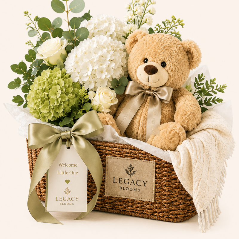 Babys First Bloom Basket- Boy